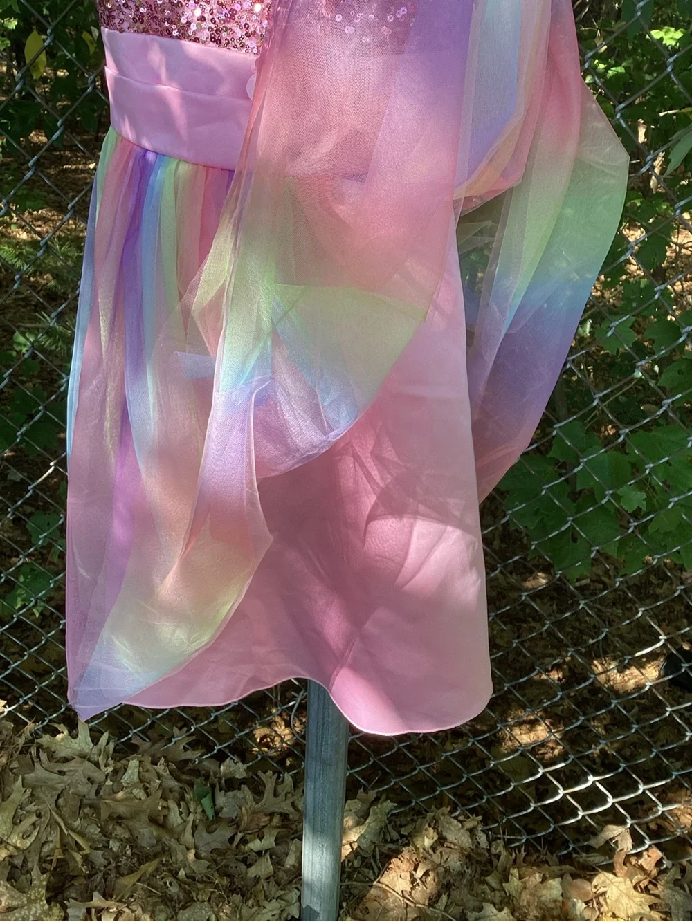 160 14 Rainbow Tutu Maxi Gown Sleeveless Sparkle Top Bodice